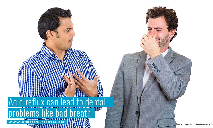 Acid reflux can lead to dental problems like bad breath