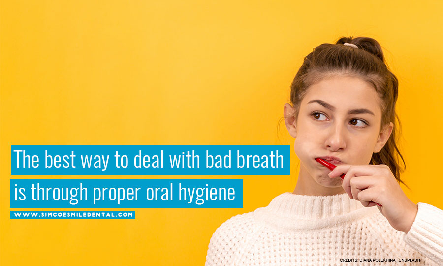 The best way to deal with bad breath is through proper oral hygiene