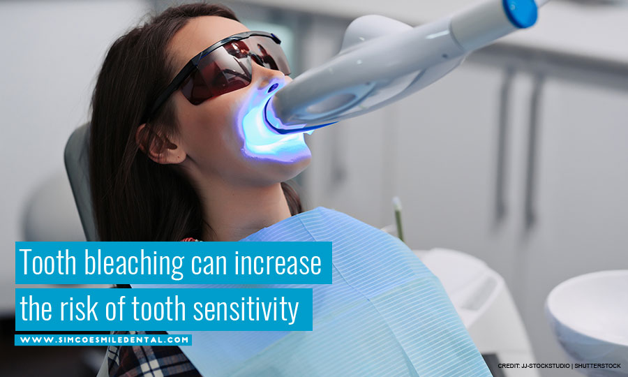 Tooth bleaching can increase the risk of tooth sensitivity